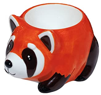 Deluxebase Crockery Critters Egg Cup - Panda Roux de Coquetiers Mignons en céramique en Forme d'animaux pour Enfants et Adultes
