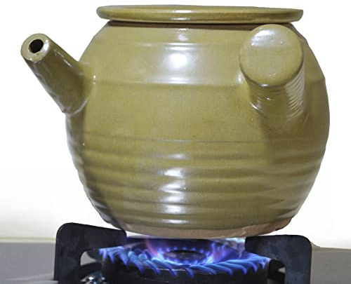 Casserole Clay Pot Ceramic Glazed Larger Jar Heat-resistant Fire Stove Safe for Stew Soup Boil Tea (2qt)