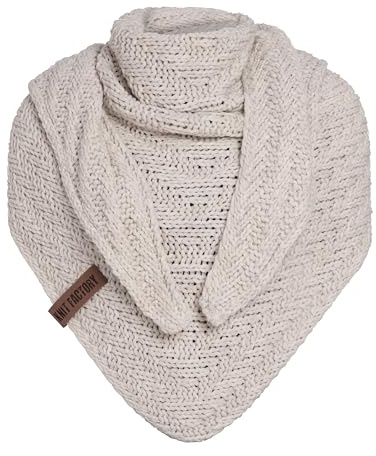 KNIT FACTORY - Dreiecksschal Sally - Damen Strickschal mit Wolle - Grob gestrickten Schal - Hochwertige Qualität - XXL Schal - 220x85 cm