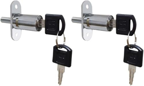 VictorsHome Push Plunger Lock 19x23mm Cylinder Head Chrome Plated Zinc Alloy Keyed Different 2pcs