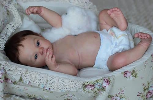 Anano Bambole Reborn In Silicone 45cm Femmina Tutto Il Corpo Con Gli Occhi Aperti, Originale Regalo Di Compleanno Per Bambini