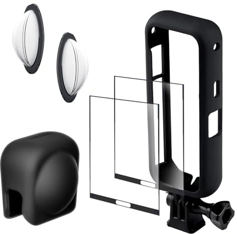DGUSO Insta360 X3 Zubehör,Objektivschutz für Insta360 X3,Insta 360 Grad X3 Zubehör-Set inklusive,Insta360 X3 Objektivdeckel, Insta360 X3 Displayschutzfolie und Halterung für Insta360 X3 Action-Kamera