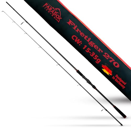 Paradox Fishing Firetiger Spinnrute I 2,1m/2,4m/2,7m I 5-20g/ 15-35g/ 20-60g I Barsch Rute I Zanderrute I Hecht Rute - Spinnruten