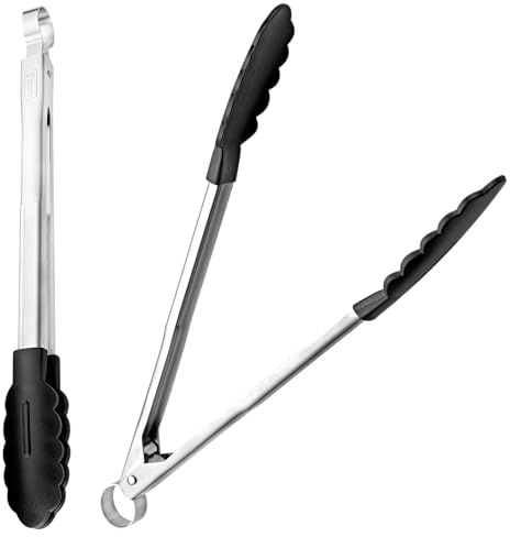 Lurch 533429 All-In-One Zange/Küchenzange mit Antihaft Enden aus Edelstahl und hitzebeständigem Nylon, 30,5cm 2er Set