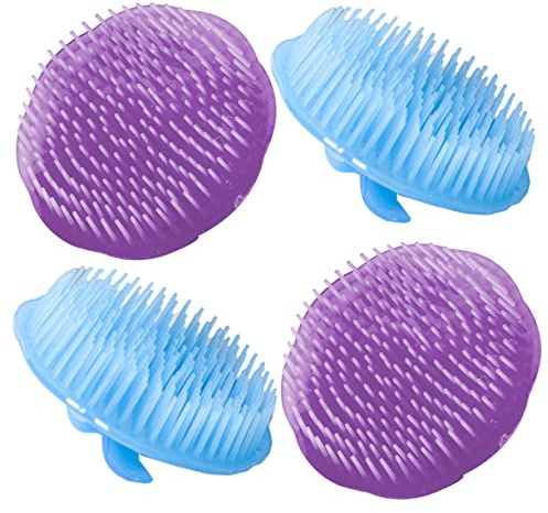 SEWOART 4pezzi Massaggiatore Per Capelluto Pz Esfoliante Per Pulizia Forfora Doccia Shampoo Casa Ufficio Viaggio