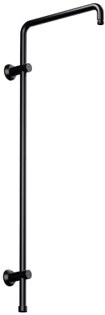 JOHO Barre de douche en acier inoxydable, Colonne de douche avec Support mural réglable compatible avec les trous de perçage existants, 91 cm, Noir mat