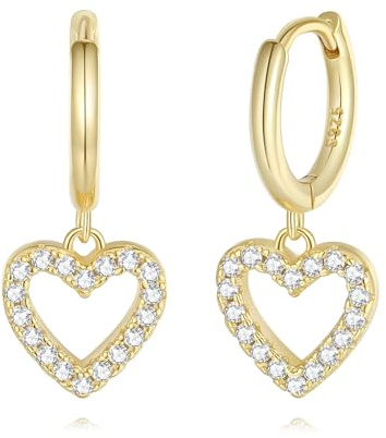 GAVU Gold Vierblättriges Kleeblatt Herz Ohrringe aus aus 925er Sterlingsilber für Damen