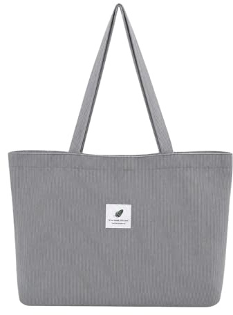 TeeYee Cord Tasche Damen Umhängetasche Tote Bag Kord Damen Shopper | Große Kapazität Schultertaschen,Einkaufstasche für Arbeit,Büro,Reisen,Schule,Alltag, Handtasche