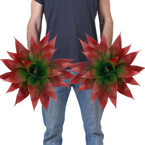 Confezione da 2 piante grasse artificiali di agave finta, 45,7 cm, realistiche, resistenti ai raggi UV, piante finte estetiche per la decorazione di esterni, piante tropicali, casa, giardino, portico