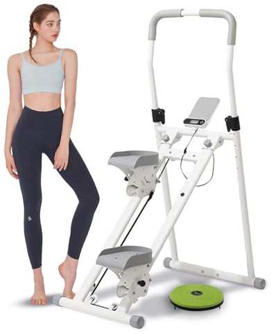 YUZINO Stepper d'escalier avec une plaque torsadée à la taille, machine d'exercice pliable avec hauteur réglable, peut supporter jusqu'à 120 kg de capacité pour la salle de sport à la maison