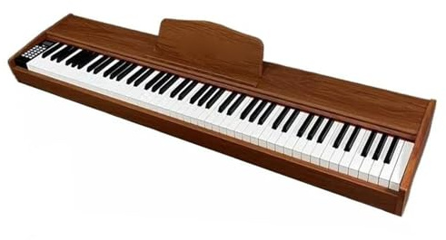 Elektroniskt Piano 88 Tangenters Digitalpiano Elektroniskt Orgel Professionellt Keyboard Musikinstrument(Brown)