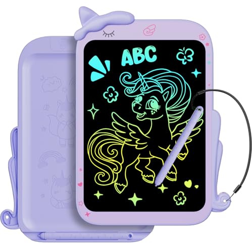 Electight 10 Zoll LCD Schreibtafel für Kinder, Tier-Cartoon-Design, Bunt | Zaubertafel mit Löschfunktion, Elektronisch Maltafel mit Sperrtaste,Lernspielzeug Geschenke für Mädchen und Jungen 3-12 Jahre