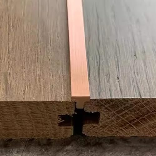 Listón de transición de piso de cobre de 5 mm de madera a baldosa, cubierta de junta de umbral de moldura en T, listón divisorio for pisos de vinilo for pisos de madera dura(5x5mm)