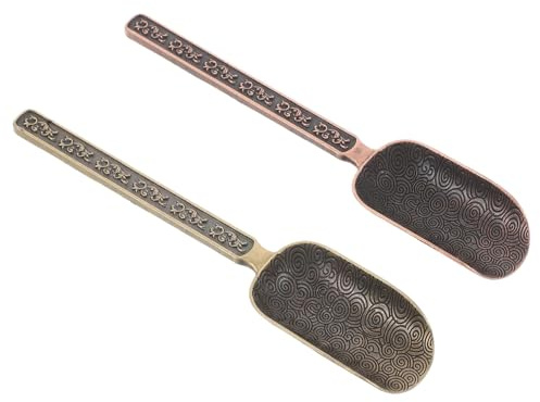 jojofuny 2pièces Lot de Cuillères à Thé Vrac Doseuse Vintage Métal Long Manche Ustensiles Infusion Thé