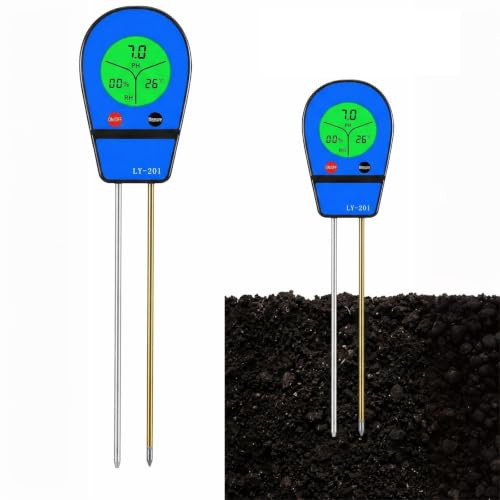 Joyan Misuratore PH Terreno 3 in 1 Digitale Tester del Suolo con umidità/PH/Temperatura Misuratore del Suolo con Display LCD per Giardinaggio, Prato, Agricoltura e Piante all'Aperto