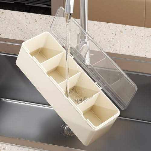 BEAZOOM Pour serveur à condiments réfrigéré en plastique avec 5 compartiments, cuillère et pince, bar à salade et fêtes