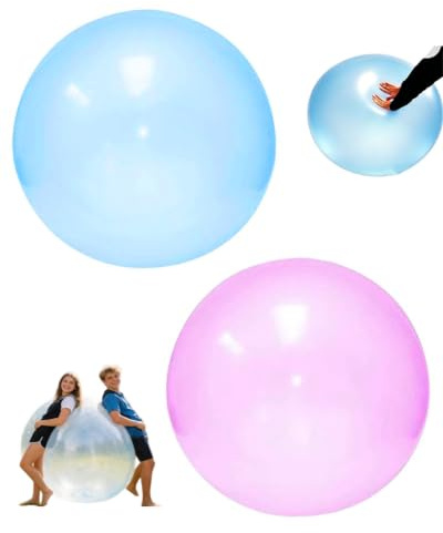 SCJJZ Pelota Inflable Playa Gigante 60cm Transparente 2 Piezas de PVC para Piscina y Arena Balon Hinchable Grande de Verano Fiesta Familiar al Aire Libre Pelota de Playa Inflable
