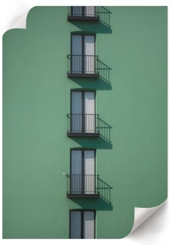 Lienzo Decorativo 42x59,4 cm | Tamaño A2 | Fachada verde