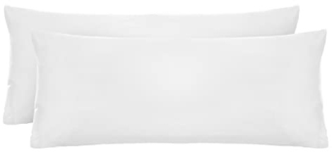 biberna Kissenbezug 40x80 cm, 2er Set weiß | Jersey Baumwolle | Reißverschluss | weich & bügelleicht | Oeko-TEX Standard 100 | Doppelpack | Modell 0077144