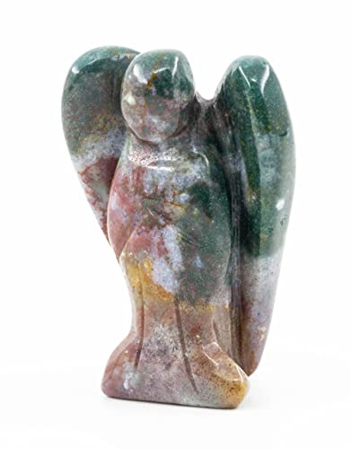 Ouubuuy Indischer Achat Engel Figur Klein,Schutzengel Figur Glücksbringer,Kristalle Heilsteine Schutzengel Glücksbringer 1,5 Zoll