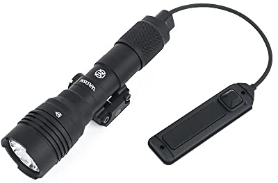 SBGJMY Rail Torcia Tattica 900 Lumen Con Doppio Interruttore Remoto e Interruttore a Pulsante Di Coda per Fucile Da Sistema Di Binari Picatinny Da 20 mm (Nero)