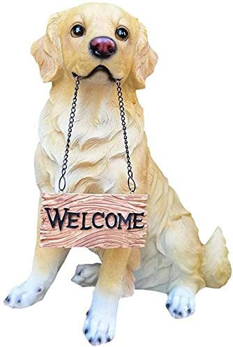 YTOOZ Outdoor-Statue Gartenskulptur Gartenhund Statue Skulptur, Harz Hund Kunsthandwerk Modell Garten Gartendekoration H46CM Geschenk