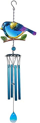 KVSERT Carillon éolien décoratif extérieur et intérieur, carillon mobile romantique en d'oiseau bleu pour la maison, le , la décoration de jardin