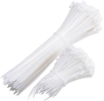 FEEIMOL Attache Cable, 500 Pièces Collier de Serrage 150 mm x 4 mm, Serre Câbles Nylon Blanc