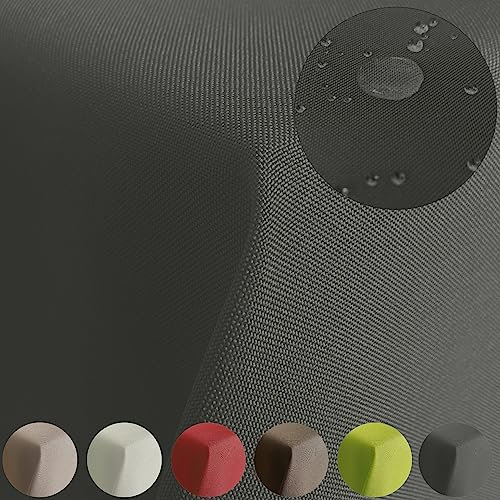 Tischdecke Gartentischdecke mit Lotuseffekt Outdoor Tafeldecke wasserabweisend Tischtuch RUND OVAL ECKIG Rechteckig (Anthrazit, 110x140cm)