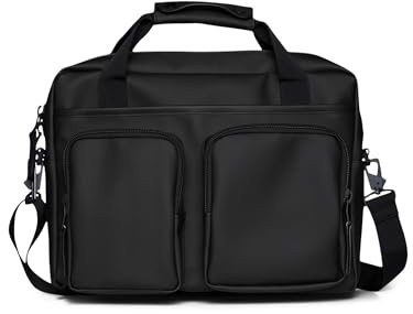 RAINS Texel Tech Laptoptasche, wasserdichte Tasche für College, Arbeit, passend für 15-Zoll-Laptop-Reiserucksack, Vordertaschen mit Reißverschluss