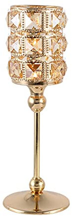HEXEH Kerzenhalterhalter Kristall Kerzenhalter Esstisch Kerze Light Dinner Dekoration Romantische Schmiedeeisen Kerzenhalter Home Decoration Kandelaber (Size : M)