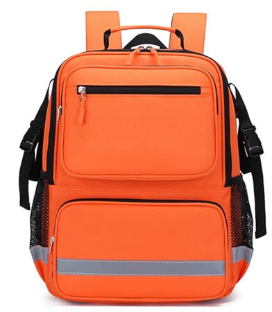 Rollstuhl Rucksack, Rollstuhl Tasche Hinter dem Sitz, Große Kapazität Rollstuhlzubehör - Rollstuhltasche Hinten - Mit reflektierendem Streifen für Medikamentenlagerung - Nur Tasche (C) (Orange)
