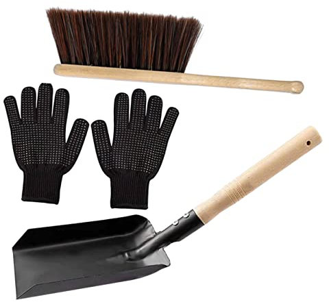 HONMEET Pelle Et Balayette Pour Cheminée Silicone Résistants Chaleur Outils De Nettoyage Légers Et Fonctionnels