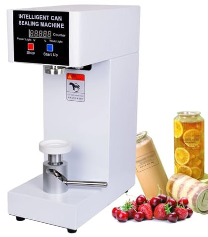 5pcs/Min Can Sealing Machine Can Sealer, Tea Tin Can Bottle Sealing Machine, Electric Bottle Pop Soda Beer Canning Sealer, 5.5 cm/2.2 inch Diameter, Height Adjustable,White-220V