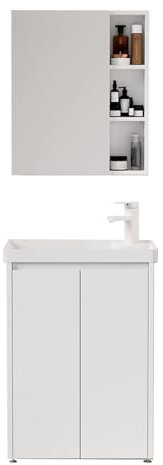SXSYTR Muebles De Baño con Lavabo Y Espejo, Lavabo Pequeños con Mueble Lavabo De Esquina, Juego De Tocador De Baño For Espacios Pequeños, For Baño, Lavadero(60 * 40 * 83cm/24 * 16 * 32.7in)