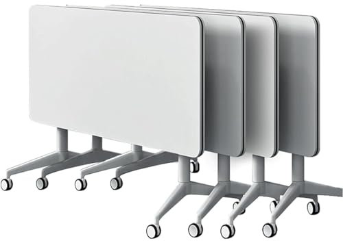 C Rechteckiges Konferenztisch-Set auf Rädern, 4 Stück, 47,2 x 19,7 x 29,5 cm (L x B x H), Büro, Meeting, Klassenzimmer, Training, Seminartische mit Feststellrädern