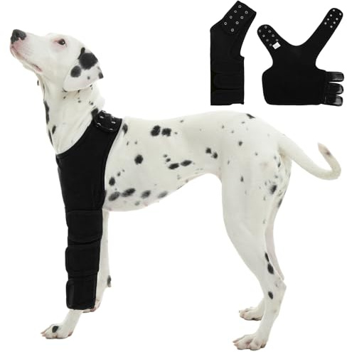 Hjyokuso Hundebody Nach Op Nur Linke Vorderbeine, Links Vorderbein Ärmel Für Hunde, Wundschutzanzüge Für Hunde, Ellbogenschoner Für Hunde, Recovery Sleeve Hund, Hund Schutzanzug Gegen Lecken - XXL