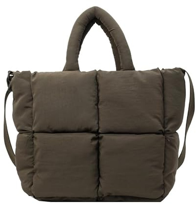 Fiorky Quilted Tote Bag Puffer Bag Puffy Tote Bag för kvinnor Cloud Tote Bag Stor Puffer Axelväska Enfärgad Enkel Shopping Bag Justerbar rem Chic Hobo Bag för resor Shopping Arbete
