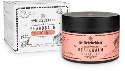 Störtebekker® Premium Beard Balm pflegt den Bart und bringt ihn in Form - 50ml Tiegel 100% kompostierbar - Bartwachs Herren würzig-frischer Duft Tortuga - Bart Balsam Made in Germany