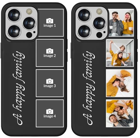 HBRYXJ Personalisierte Handyhülle Mit Foto Text Für iPhone 16 15 14 13 12 11 Pro/Max/Mini Xr X Xs Max 7 8 Se20/22, Selber Gestalten Hülle TPU Schöne Handyhüllen Für Familie Freunde Haustiere