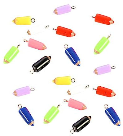 Angoily 20stücke Diy-anhänger Aus Kunstharz Cartoon-bleistiftspitze Charms Schmuck Bastelzubehör Zufällig Gemischte Farbe