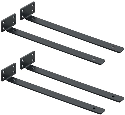 Mooche 4PCS Schwerlastwinkel 30CM,Winkel Schwarz Metall mit Schraube Ankern