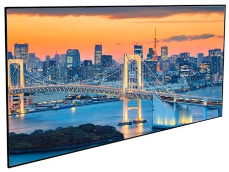 60-92 inch Projector Screen Fixed Frame, 16:9 Format 4K HD Grey Wall Mount Projector Movie Screen with Aluminum Frame for Indoor Home Movie Theater Cinema(92in)