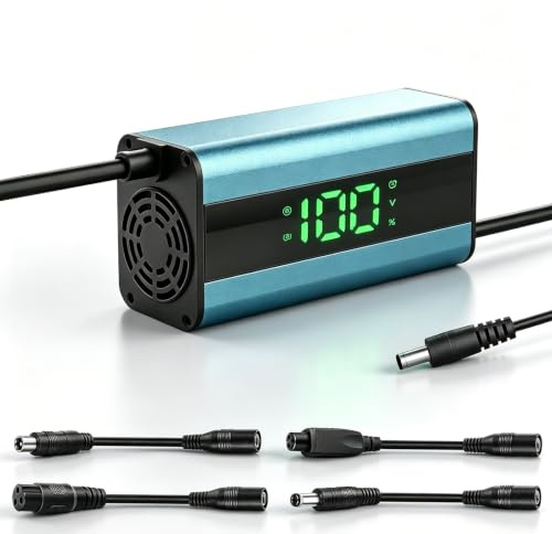 UMIQI SGS Certified 42V 2A Electric Scooter Charger, LED Charging Display | Ebike Charger Universal with 4 Connections for 36V Li-ion Batterie, for Xiaomi Scooter,Electric Bike, Mobility Scooter
