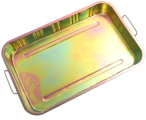 UPALDHOU 45L Large Capacity Stylish Design Iron Oil Drain Drip Pan with Unique Aesthetic Appeal, Easy To Clean And Maintain for Automotive, Motorcycle, Lawn Mower