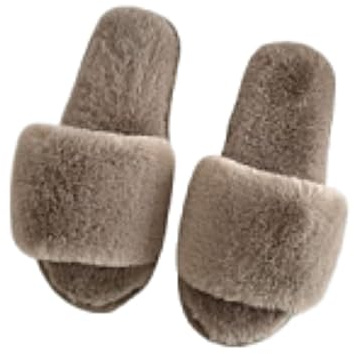 Generisch Hausschuhe Damen Winter Hauslatschen Offene Zehen Hauspantoffeln Kuschel Plüsch Pantoffeln Frauen Wärme Bequem Kuschelhausschuhe Home Rutschfeste Slippers Schuhe mit Kunstfell Gefüttert