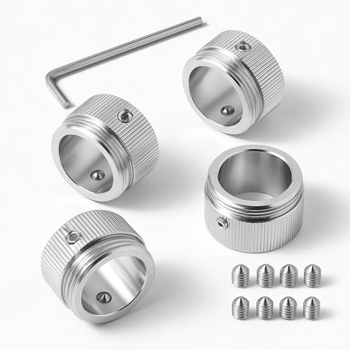 4 Stück Heizkörperthermostat Adapter M30×1,5 (Ø 22 mm) – RA/RAV/RAVL kompatibel, 304 Edelstahl rostfrei, griffige Rändelung, schnelle Montage mit Sechskantschlüssel