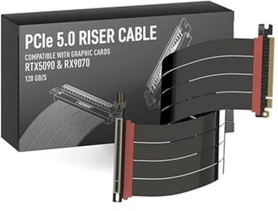LINKUP PCIe 5.0 Riser-kabel | vertikalt GPU-fäste | vänster vinkel, 90 cm