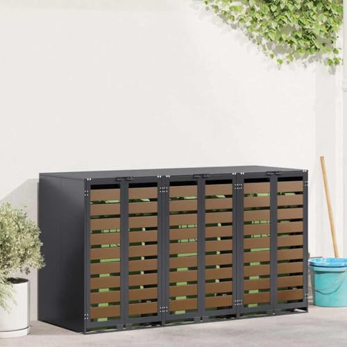 Générique Rangement de Poubelle à roulettes pour 3 poubelles Anthracite,Maison & Jardin,Produits ménagers,Accessoires pour conteneurs à déchets,Cache-conteneurs à déchets,Anthracite,72.2 KG,3394769