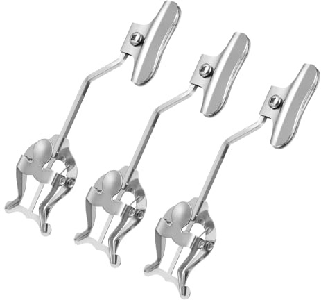 Operitacx 3 Stück Trompete & Posaune Notenhalter Metall Lyra Clip in Silber, kompatibel für Marschmusik und Festivalaufführungen